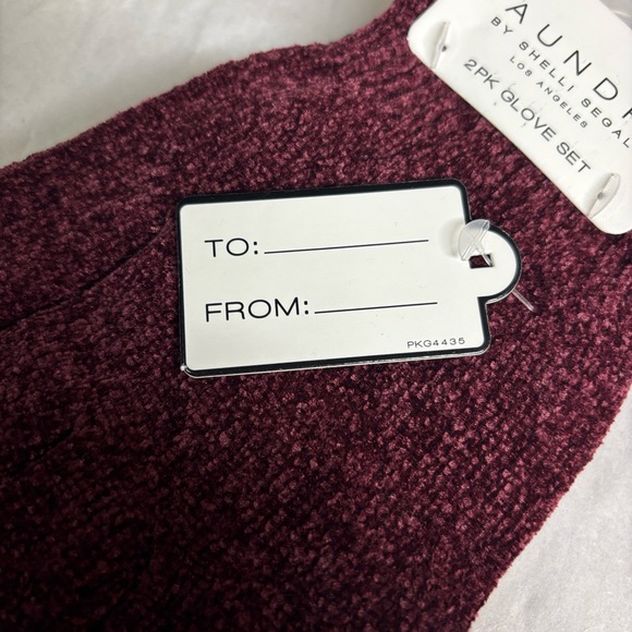 New Laundry Gloves 2 Pairs Set Women’s Maroon & Black Knit Casual Winter Preppy - Picture 10 of 12